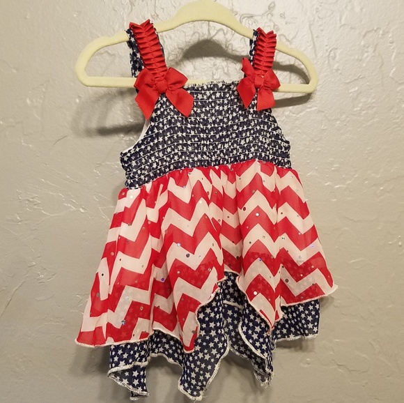 Red, White and Blue Toddler Fourth of July Dress - Picture 3 of 4